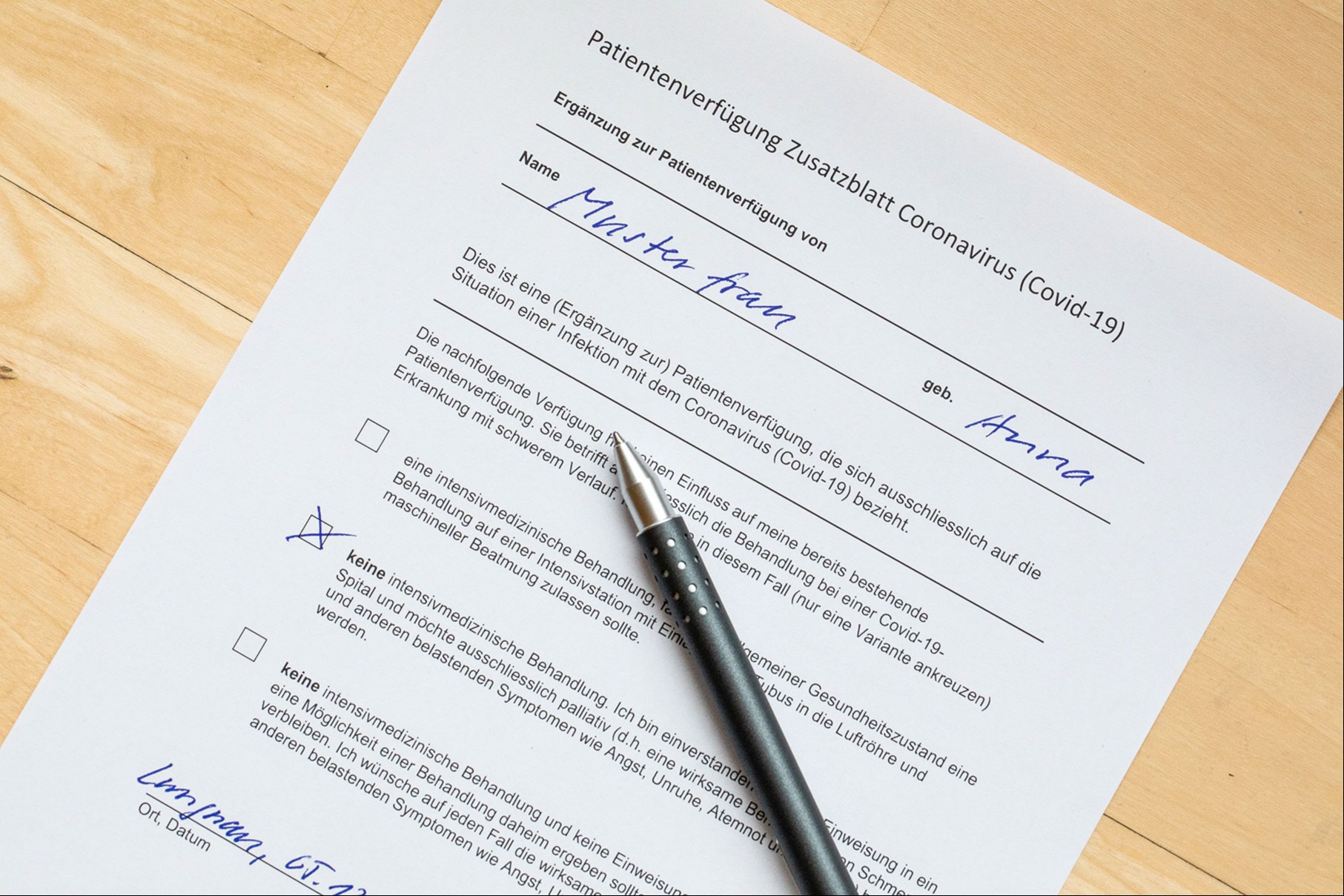 Die Patientenverfügung – derzeit  in aller Munde