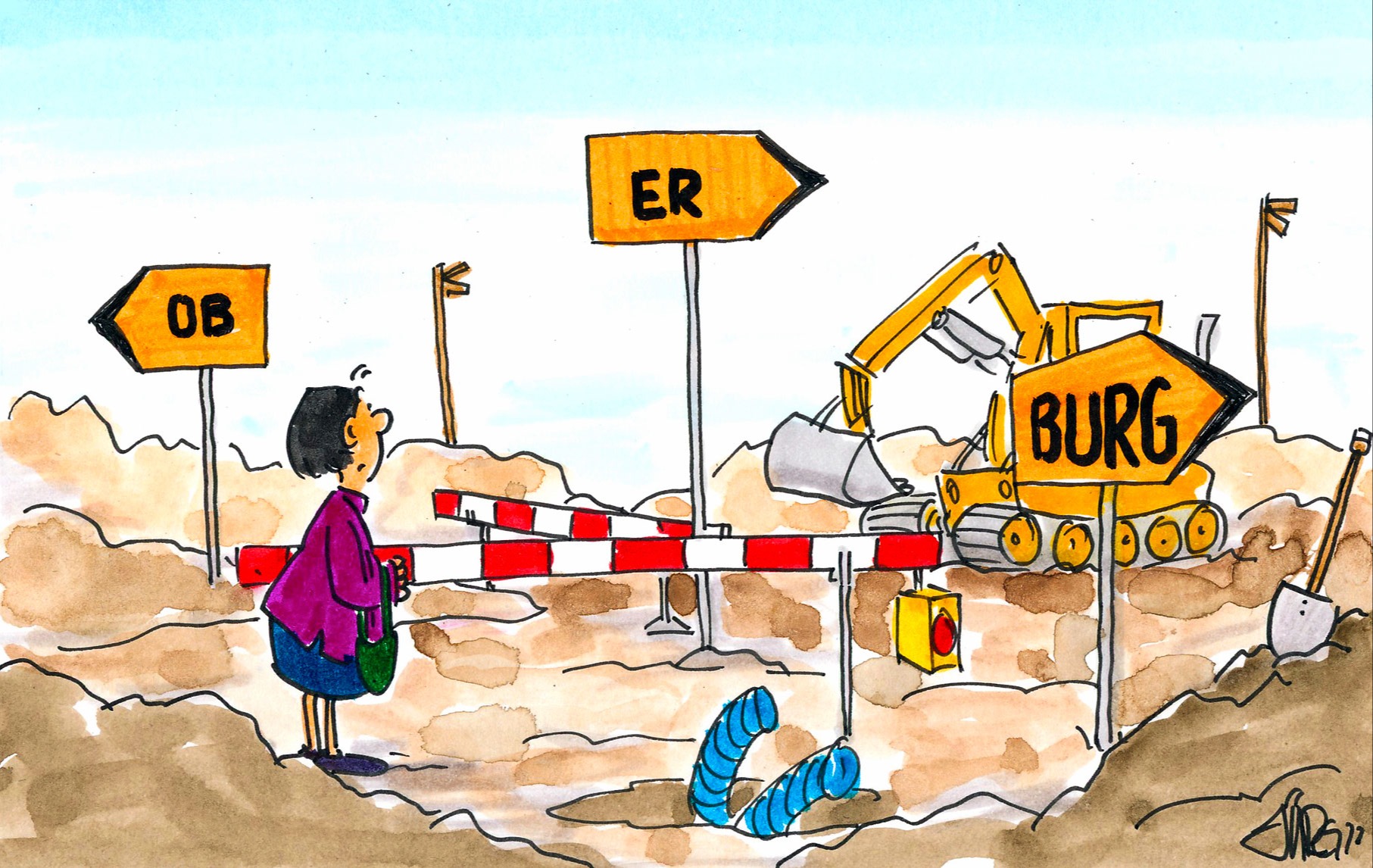 Baumaschinen werden das Dorfbild  in den nächsten Jahren prägen