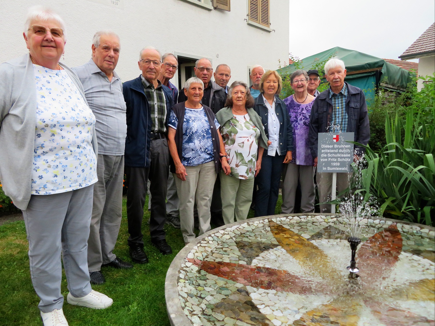 Die Schöpfer des Zierbrunnens sind heute 80 Jahre alt