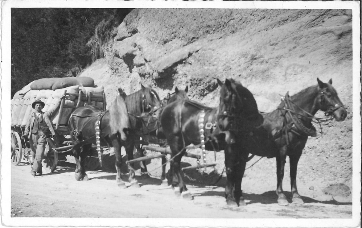 Transport mit Vierspänner