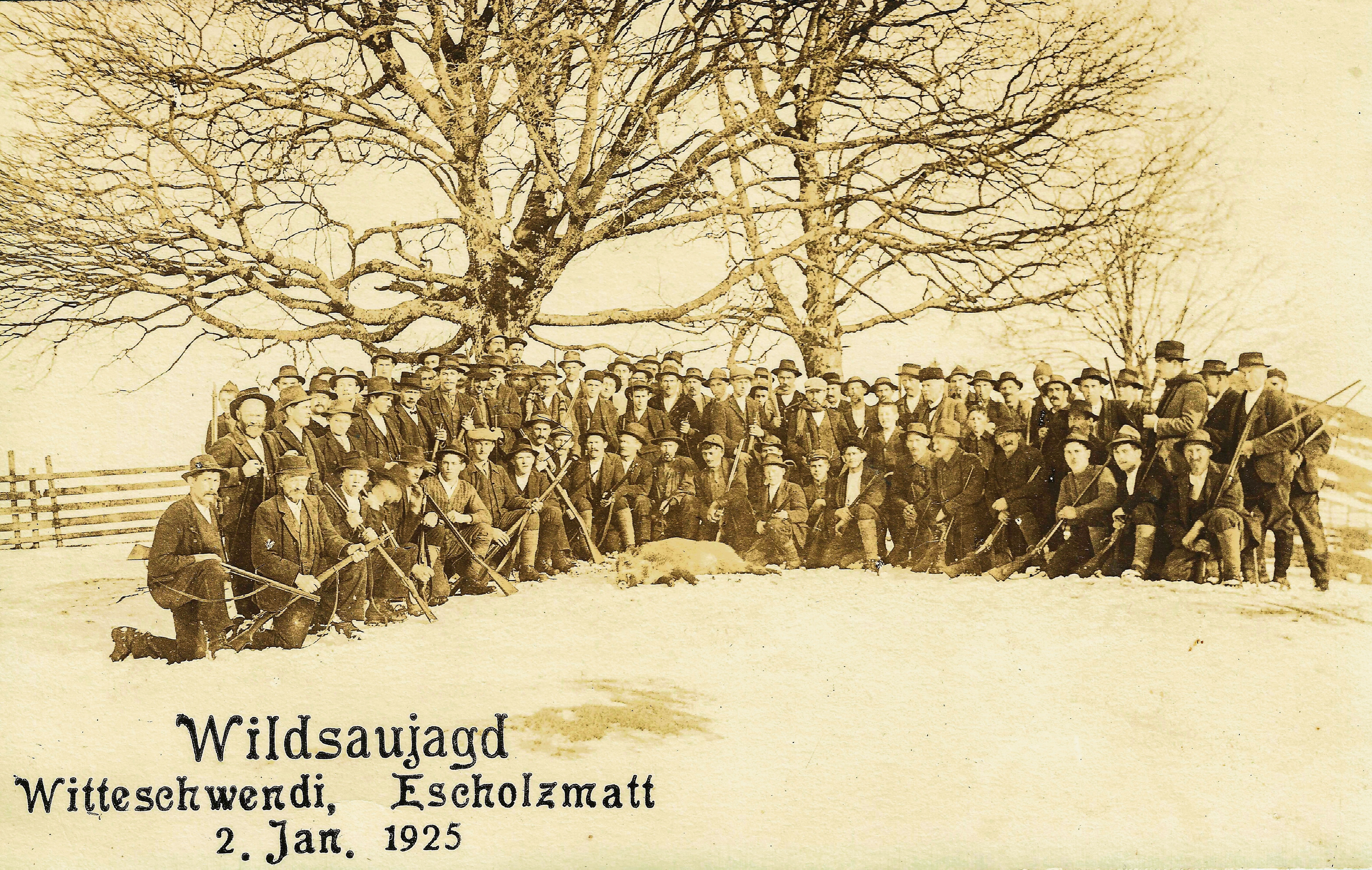 Stolze Wildsaujäger