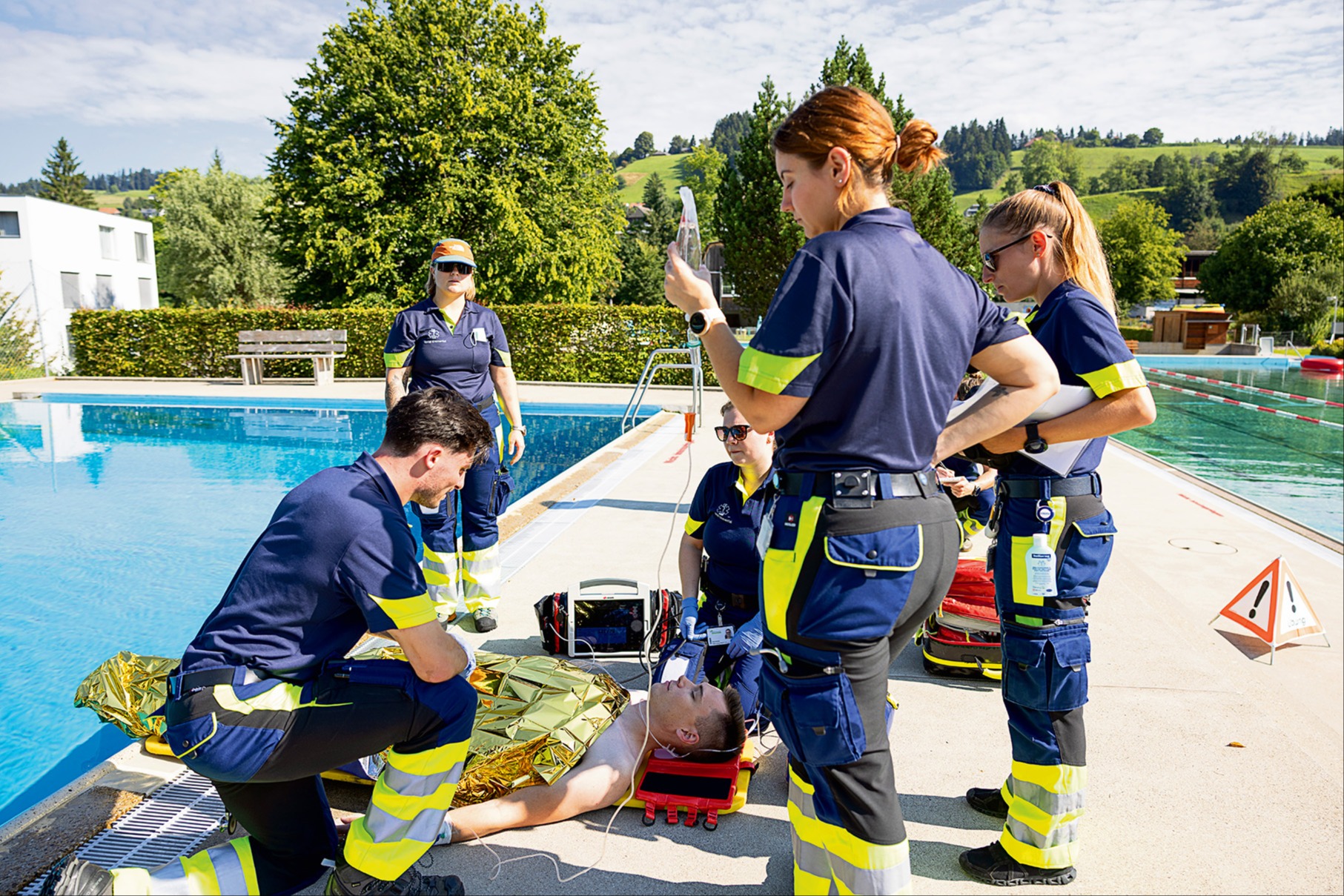 In der Badi wird der Ernstfall geprobt