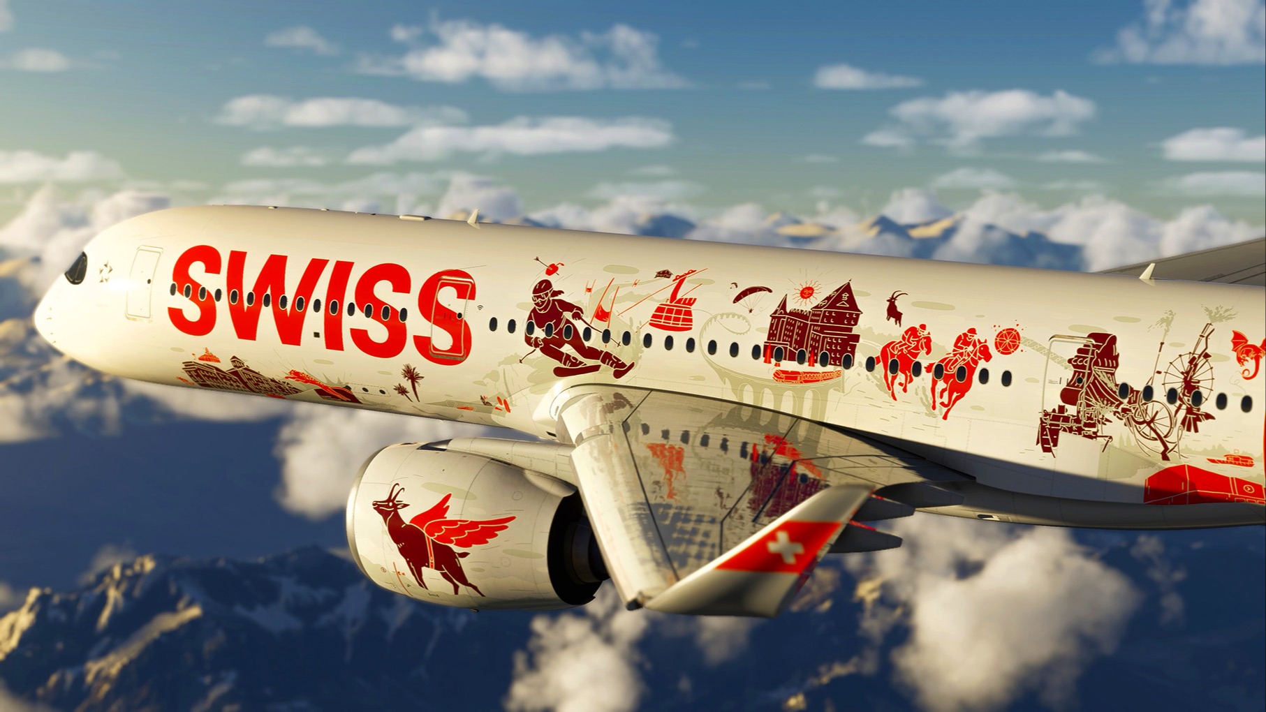 Neuer Swiss-Airbus umkreist Rothorn