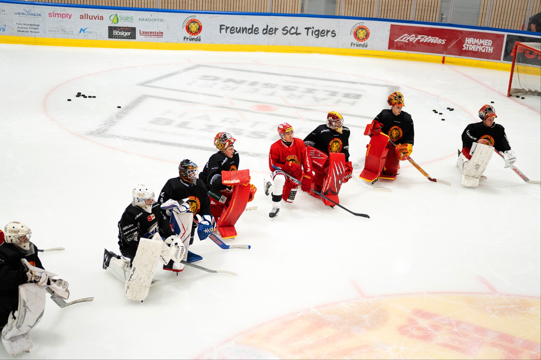Training mit den Goalies der SCL Tigers