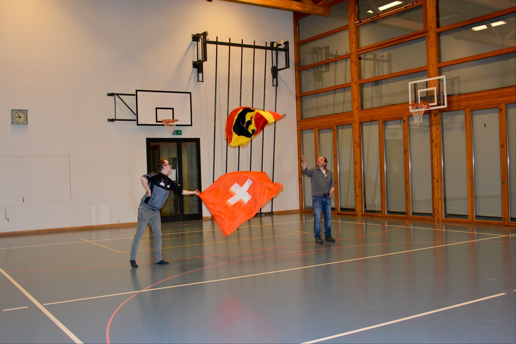 Gute Balance und Fangkraft braucht ein Fahnenschwinger